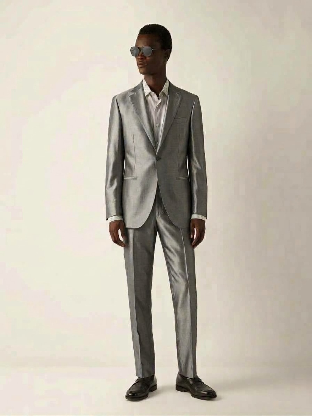 ERMENEGILDO ZEGNA Men's Wool Slim Fit Super 150s Two-Piece Suit - Grey 42R | 52R